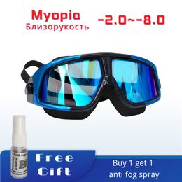 goggles Swimming Glasses Myopia Goggles Waterproof Anti-fog Goggles with Diopters Sport Adjustable Reading for Women and Men Set Acetate 230215