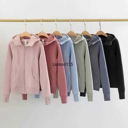 Women's Tracksuits Yoga clothing jacket women's autumn and winter fitness top running hooded zipper sweater sports long-sleeved66