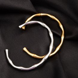 S3432 Fashion Jewelry Vintage Bamboo Joint Titanium Steel Bangle Bracelets For Women Opening Bracelet