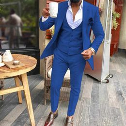 Men's Suits Slim Fit Casual For Men 3 Piece Wedding Groom Tuxedo Male Fashion Custom Jacket Vest With Pants 2023