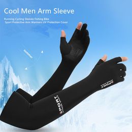 Knee Pads Elbow & 1pair Cool Men Arm Sleeve Gloves Running Cycling Sleeves Fishing Bike Sport Protective Warmers UV Protection Cover