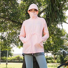 Outdoor T-Shirts OhSunny Women Sun Protection Clothing UPF 50 Summer AntiUV Skin Coat Hooded Breathable Long Sleeve for Outdoor Sport Cycling J230214