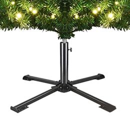 Christmas Decorations Tree Holder For Artificial Trees Foldable Fake Metal Bracket Black Support Portable