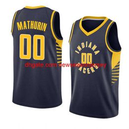 Stitch custom Basketball Jerseys Bennedict Mathurin 2022-23 season Blue yellow White city Men Women Youth jersey