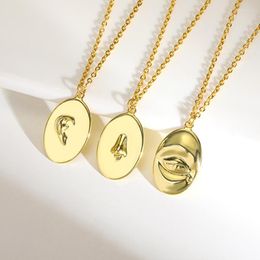 Pendant Necklaces Simple Eye Nose Disc Gold Color Ears Choker For Women's Men Jewelry S Gifts