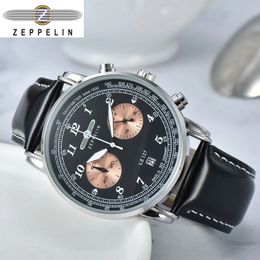 Wristwatches ZEPPELIN Watch for Men Owl Dial Business Casual Mens Watch Waterproof Leather Watch Mens Luxury Trend Watch Relogio Masculino 230215