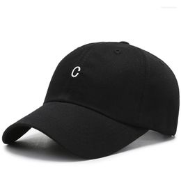 Berets Men Women Plain Cotton Adjustable Washed Twill Low Profile Baseball Cap Unisex Black Letter Hat