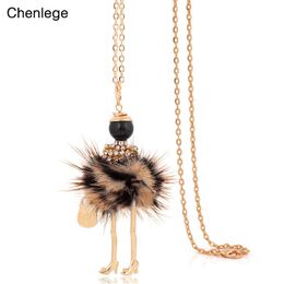 Pendant Necklaces Chenlege Fashion Boho Women Fur Maxi Chokers Long Chain Big Statement Doll Pendants Collar Female 2023 Handmade