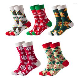 Women Socks Woman Christmas Funny Xmas Santa Claus Tree Snowflake Cotton Tube Crew Happy Sock Men Year Sokken GIFT
