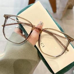 Sunglasses Retro Ultra-light TR90 Anti-blue Light Female Fashion Exquisite Brand Casual Metal Frame Flat Glasses