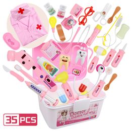 Other Toys Kids Doctor Toys Role Playing Games Set Dentist Toys Hospital Pretend Play Kit Nurse Bag Toys For Children Gift 230213