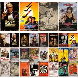 Old Movie Metal Painting Poster Plaque Metal Vintage Classic Movie Metal Tin Sign Wall Decor for Bar Club Man Cave Decoration 20cmx30cm Woo