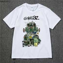 Men's T-Shirts Gorillaz T Shirt UK Rock Band Gorillazs Tshirt Hip-Hop Alternative Rap Music Tee Shirt The Now-Now New Album T-shirt Pure Cotton L230215