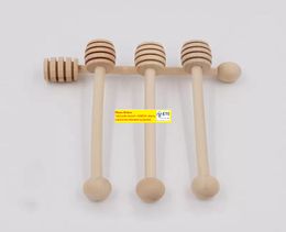 300pcslot Fast shipping Wooden Stirrers Dipper Wood Honey Spoon Stick for Jar Stick Collect Dispense Honey Tool