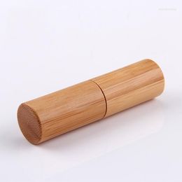 Storage Bottles Beauty 100 Pcs/Lot 5g Bamboo Tube For Lipstick Logo Customise Lip Makeup Containers Wholesale
