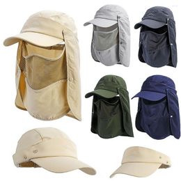 Berets Quick-dry Sun Protection UV Fisherman Hat Foldable Windproof Visor For Fishing Camping Hiking