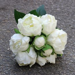 Высококлассные белые розовые 8 цветов головы свадебные цветочные букет