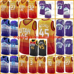 Custom stitched 2022 American basketball stitched Jerseys John Rudy Youth Malone Mens Gobert Donovan Stockton Mitchell Karl Mesh Retro basketball jersey