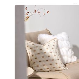 Pillow DUNXDECO Cream Colour Light Collection Geometric Jacquard Cover Decorative Case Modern House Sofa Chair Bedding