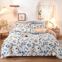 Bedding sets JUSTCHIC 1PCS Pastoral Flower Plant Printing Duvet Cover King Size Kids Single Twin Queen Bedding Textile Bedroom ComforterCover 230214