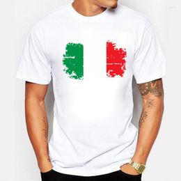 Men's T Shirts BLWHSA European Fashion Italy National Flag Nostalgic Design Men's T-shirts Cotton Short Sleeve Men Clothing