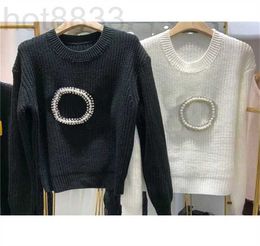 Women's Sweaters Designer Women Knitted Sweater Long Sleeve knit Autumn Round Collar Diamond Letter Jumper Lazy Loose Girl Outwear X92O