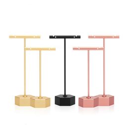 Jewelry Boxes Jewelry Display T Bar Earrings Show Stand Shelf Metel Ring Holder Rack Jewelrys Organizer Home Decoration 230215