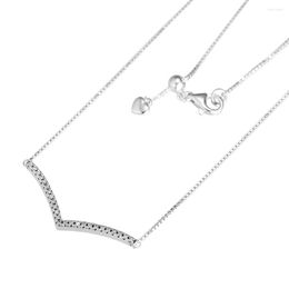 Chains Shimmering Wish Necklace & Pendant Fits Original European Charms Sterling Silver For Woman DIY Fashion Jewellery