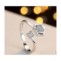 With Side Stones Luxury Shine Zirconia Crown Ring For Women Charm Exquisite Diamond Jewelry Pendant Birthday Gift Drop Delivery Dhmrp