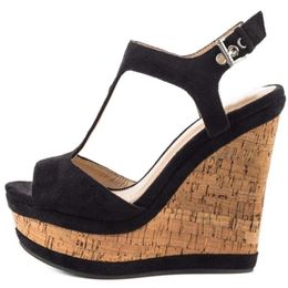 Sandals Shoes Beautiful Fashionable High-heeled Women's Suede About 14.5cm Wedges Heeled Sandals.