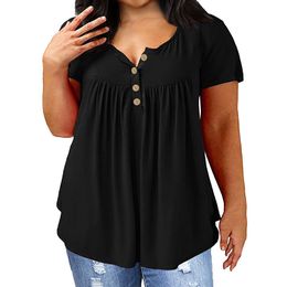 Women's Plus Size T-Shirt Big size Summer Woman T-shirt Loose short sleeve solid slim tshirts female Fat MM plus size women clothing large size tops 230215