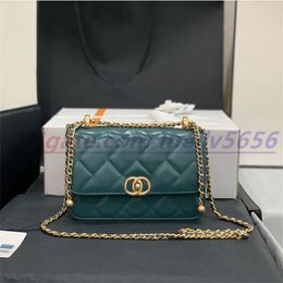 High brand bag shoulder bags handbag plaid wallet double-letter solid button cotton sheepskin plain pattern women's luxury Evening Bags