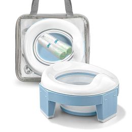 Seat Covers Baby Pot Portable Potty Training Seat for Toddler Kids Foldable Training Toilet for Travel with Travel Bag and Storage Bag 230214