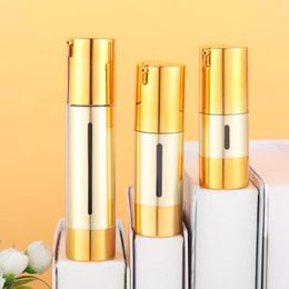 Storage Bottles 1pc 15/30/50ml Gold Empty Airless Pump Mini Portable Vacuum Cosmetic Lotion Treatment Travel Bottle