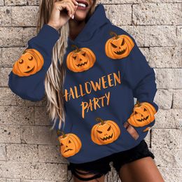 Women's Hoodies Sweatshirts Womens Halloween High Quality Letter styles Fall Fashion Casual Drawstring Warm Sweatshirt 230215