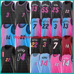 embroidery custom 2022 Mens Youth Kids Tyler Herro Jimmy Butler Basketball Jersey Bam Ado Dwayne Dwyane Wade Kyle Lowry Jerseys Robinson th