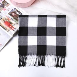 Berets Fashion British Plaid Imitation Cashmere Scarf Autumn And Winter Couple Warmth Shawl Japan South Korea Sweet Warp Knitte