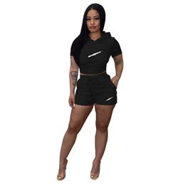 Brand Tracksuits Women 2 Pieces Set Sweatshirts Sweatpants Sweatsuit Jacket Crop Top Shorts Suit Sports Suit Jogging Femme