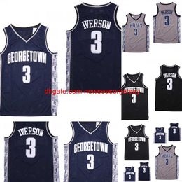 2022 stitched basketball Jerseys Georgetown Hoyas Iverson ai Wears S-XXL Quick delivery basketball jersey