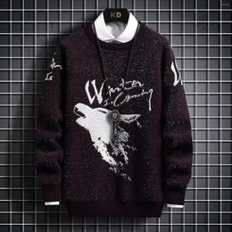 Men's Sweaters Male Autumn And Winter Wool Sweater Round Neck Pullover Bottoming Shirt All Matching High Top Mens Jackets Coats