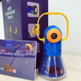 LED Light Sticks Storybook Torch Projector Sleep Light Kids Sky Light Up Baby Toys Kids Learning Educational Toys For Children Birthday Gift 230214