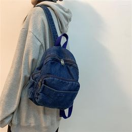 School Bags Casual Denim Women Small Backpacks Teenagers Girls Schoolbag Book Bag High Quality Ladies Daily Travel