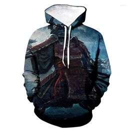 Men's Hoodies Samurai Style Trendy Warrior 3D Printed Hooded Sweatshirt Men/Women Casual Pullover Fashion Hip Hop Unisex Hoodie Tops