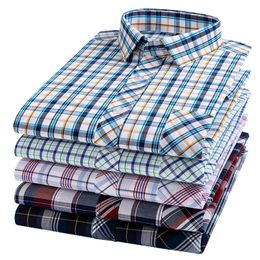 Mens Casual Shirts Cotton Plaid For Men Long Sleeve Fashion Print Checked Regular Fit Dress Daily Clothing Soft 230214