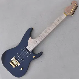 Factory Custom matte black Electric Guitar with Rosewood Fingerboard Ash body Chrome Hardwares Double Rock Bridge Offer Customised