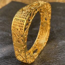 Bangle Irregular 4pc 24k Gold Colour Ethiopian Bracelet Saudi Arabic Dubai Bangles For Women Wedding Jewellery African Gifts