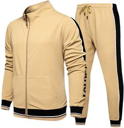 Men's Tracksuits Men Tracksuit Set Autumn Winter Full-Zip Sweatshirt Jogger Sweatpants Warm Sports Suit Gym Training Wear Men Clothing 230215