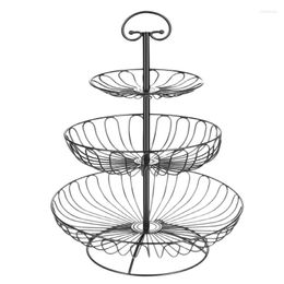 Plates 3 Layer Fruit Plate Countertop Metal Basket Retro Style Tray Rack Storage Household Detachable Cake Stand