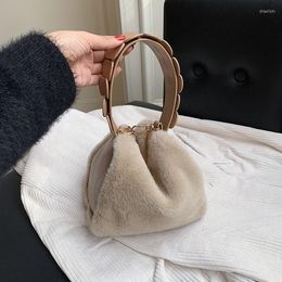 Evening Bags Retro Plush Handbags For Women Fashion Designer Thin Chain Shoulder Bag Lady Messenger Dumpling Satchels Crossbody
