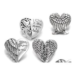 Clasps Hooks Noosa Wings Heart Ginger Snap I Love You To The Moon And Back Chunks 18Mm Buttons Diy Bracelet Necklace Jewellery Gift Dhvo0